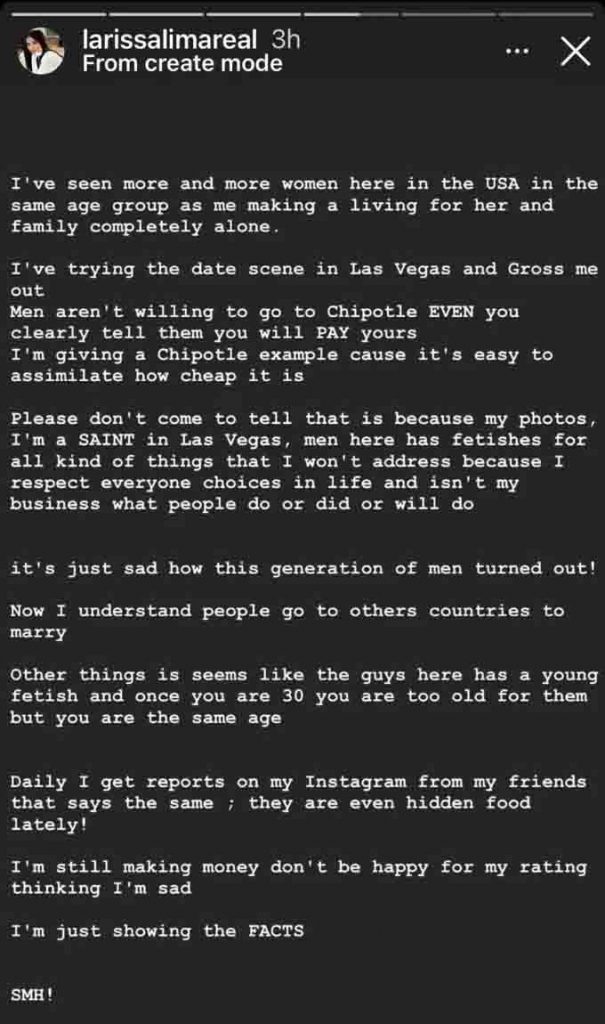 Larissa Lima IG Story